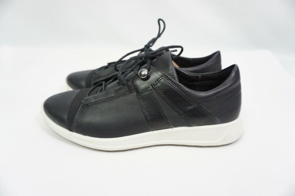 ECCO Flexure Runner II Used Women 8/39 Black Leather Fashion Sneaker 29200351707